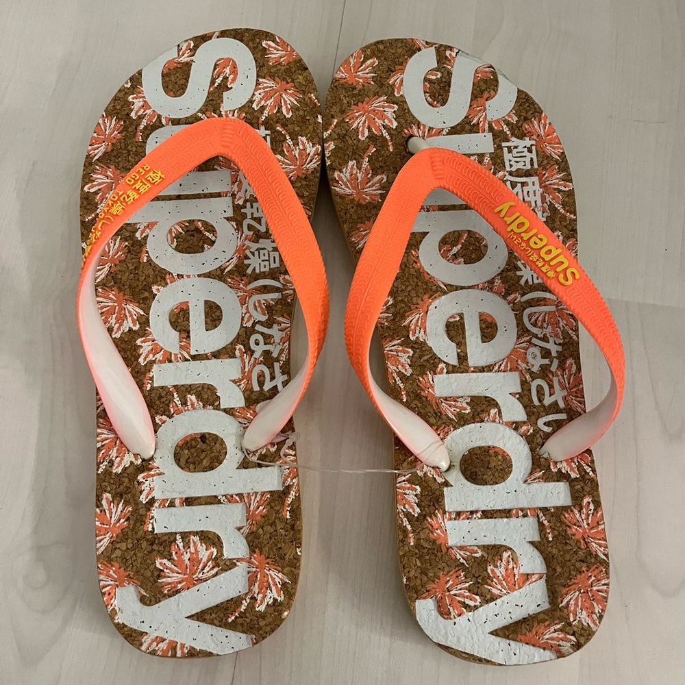 NWT Superdry Cork Floral Flip Flops